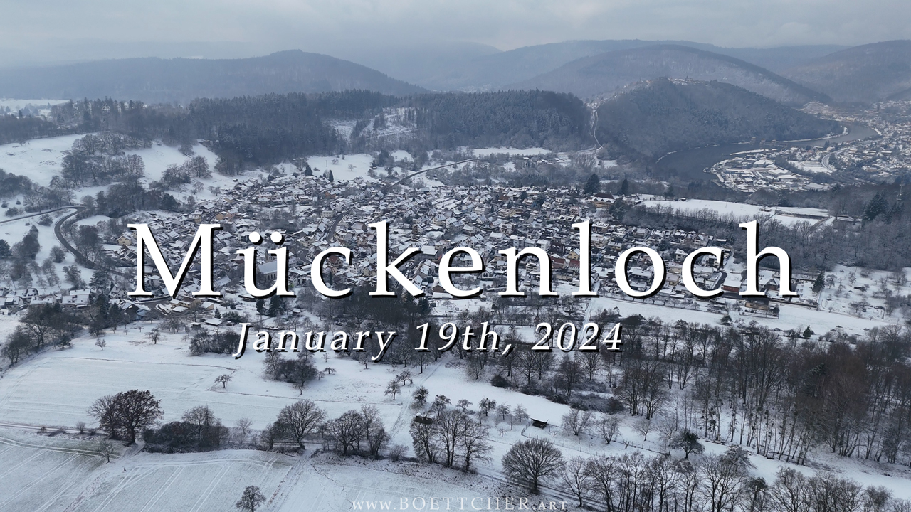 Aerial view of Mueckenloch in Winter 2024